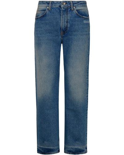 Off-White c/o Virgil Abloh Corporate Azure Cotton Denim Jeans - Blue