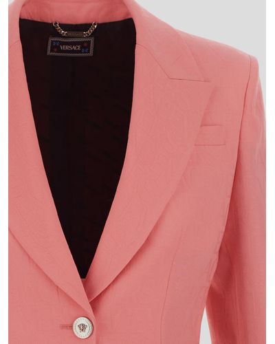 Versace All-over Logo Informal Jacket - Pink