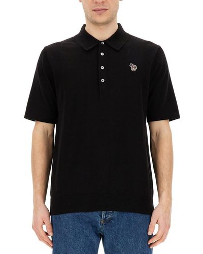 PS by Paul Smith Polo Shirt With Zebra Patch - Black