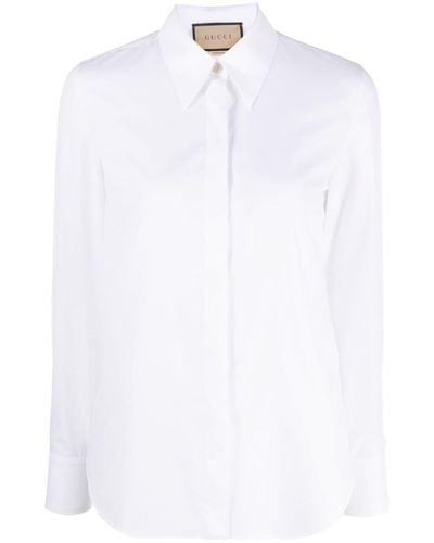 Gucci Embroidered Cotton Shirt - White