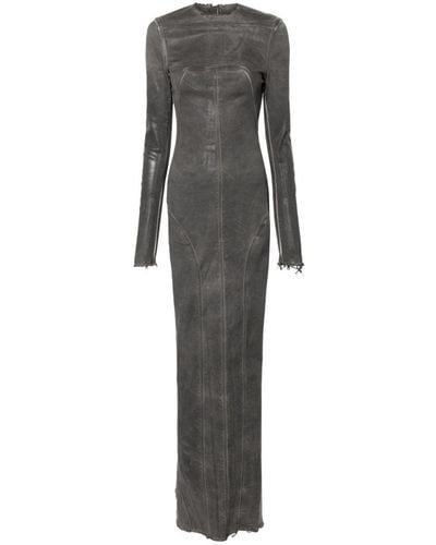 Rick Owens Denim Long Dress - Gray