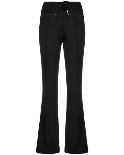 Courreges Logo-patch Drawstring Flared Pants - Black