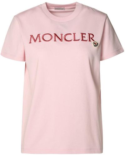 Moncler T-shirt With Logo, - Pink
