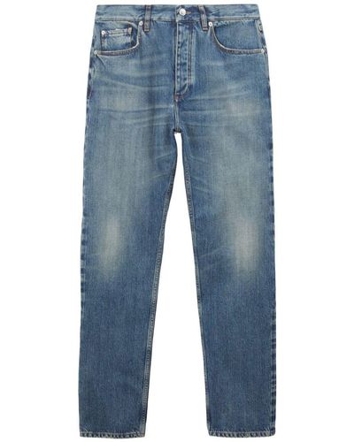 Burberry Straight-leg Washed Denim Trousers - Blue