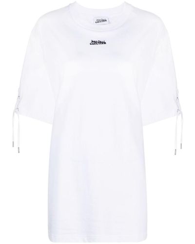 Jean Paul Gaultier Jpg-print Lace-up T-shirt - White