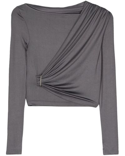 REMAIN Birger Christensen Drapy Jersey Long Sleeve - Gray
