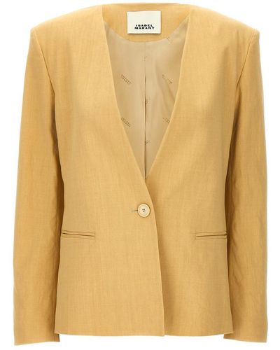 Isabel Marant Manzil Blazer And Suits - Yellow
