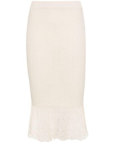 Ganni Knitted Skirt - White
