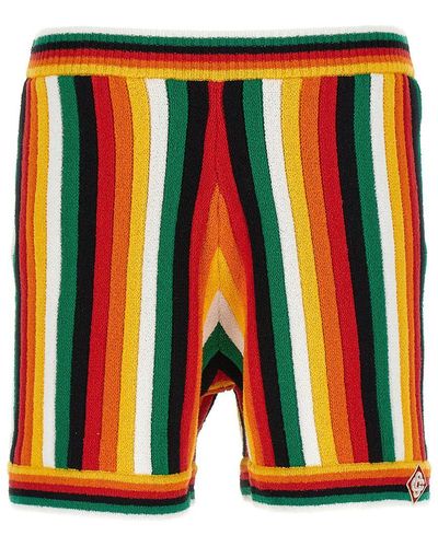 Casablancabrand 'striped Towelling' Shorts - Orange
