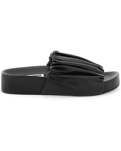 Jil Sander Nappa Leather Slides - Black
