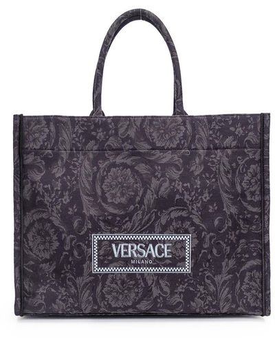 Versace Athena Baroque Shopper Bag - Purple