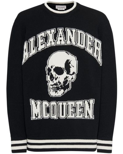 Alexander McQueen Logo Intarsia Crewneck Jumper - Black