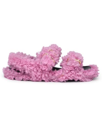 Marni Pink Sheepskin Fussbett Sandals