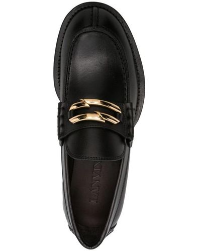 Lanvin Buckled Leather Loafers - Black
