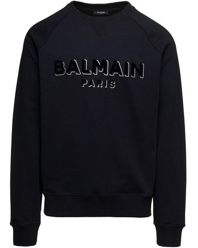 Balmain White/Black Monogram Sweatshirt - Sweatshirts from Brother2Brother  UK