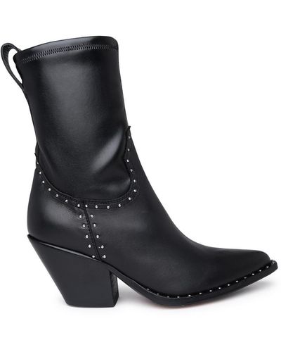 Sonora Boots Villa Hermosa Black Leather Ankle Boots