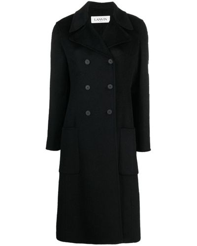Lanvin Double-breasted Cashmere Coat - Black