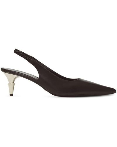 Proenza Schouler Spike Slingback Leather Pumps - Brown