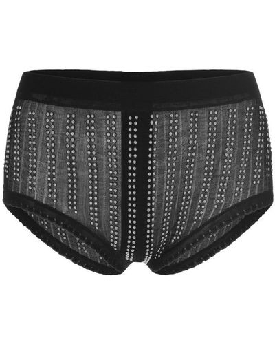 Rabanne Knitted High Waisted Briefs With Studs - Black