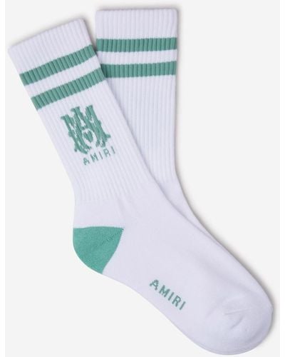 Amiri Two-Tone Logo Socks - Blue