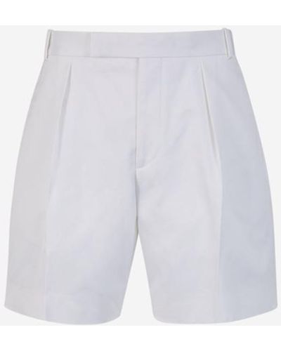 Alexander McQueen Cotton Formal Bermuda Shorts - White