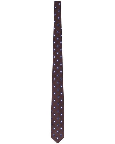 Barba Napoli Silk Tie With Micro Pattern - Purple
