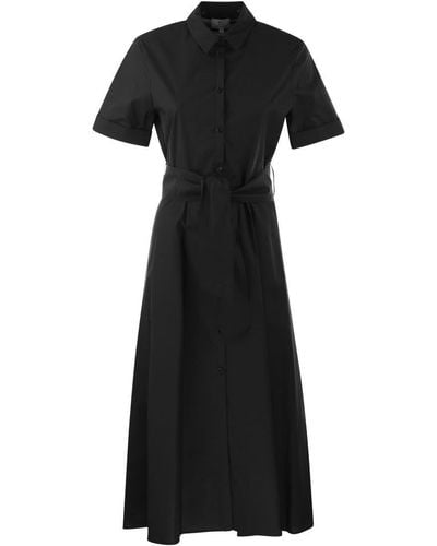 Woolrich Pure Cotton Poplin Chemisier Dress - Black
