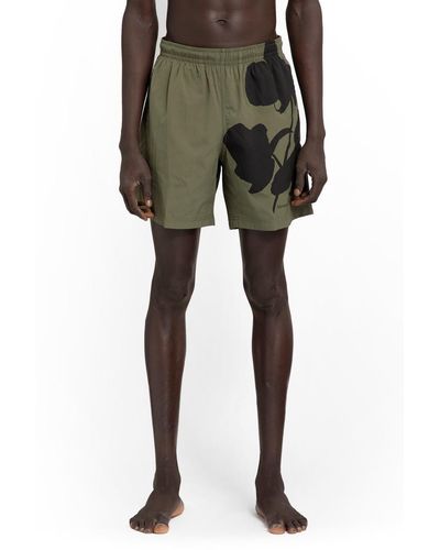 Alexander McQueen Abstract-print Swim Shorts - Green
