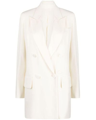 Max Mara Pianoforte Wool Blazer Jacket - White