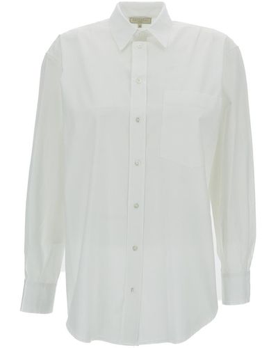 Antonelli White Shirt With Patch Pocket In Cotton Woman