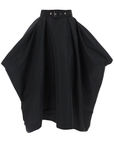 Alexander McQueen Peg-top Skirt In Polyfaille - Black
