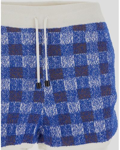 Drumohr Check Knit Shorts - Blue