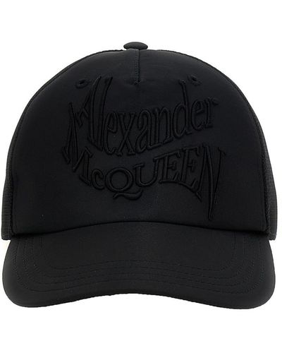 Alexander McQueen Warped Logo Hats - Black