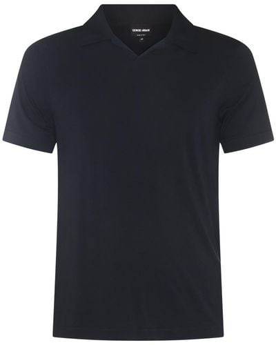 Giorgio Armani Viscose Polo Shirt - Black
