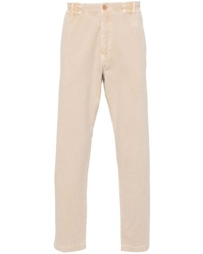 Moschino Tapered Pants With Embroidery - Natural