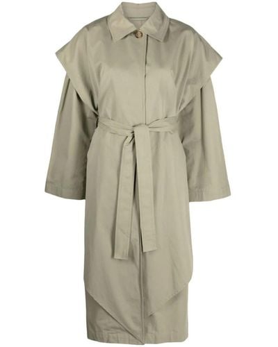 Totême Draped Belted Trench Coat - Natural