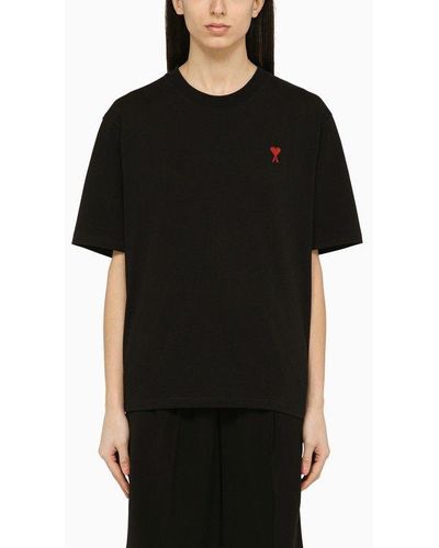 Ami Paris Ami De Coeur Oversize T-Shirt - Black