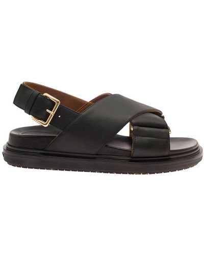 Marni Fussbett Leather Sandal - Black