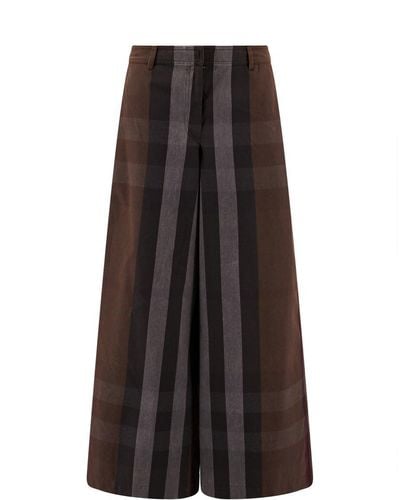 Burberry Closure With Zip Trousers - Brown