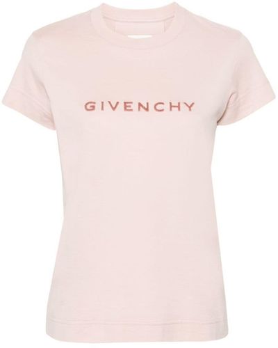 Givenchy Flocked-Logo T-Shirt - Pink
