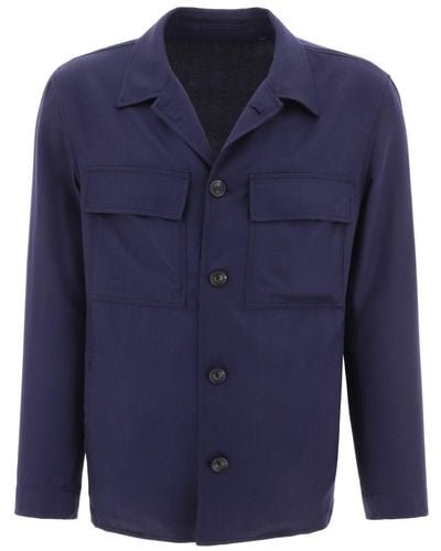 Lardini Overshirt With Chest Pockets - Blue
