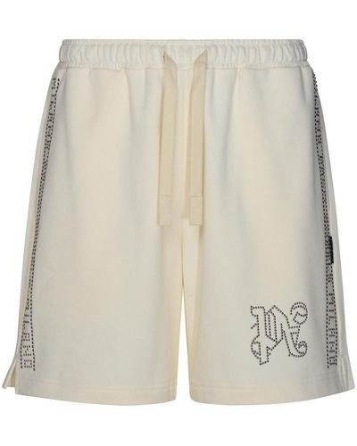 Palm Angels Ivory Cotton Bermuda Shorts - White