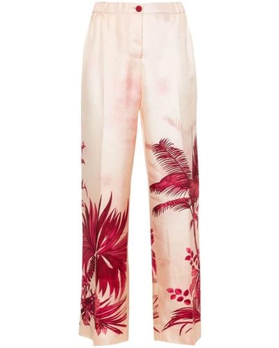 F.R.S For Restless Sleepers Printed Silk Pants - Red