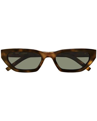 Saint Laurent Sl M126 Linea Monogram Sunglasses - Brown