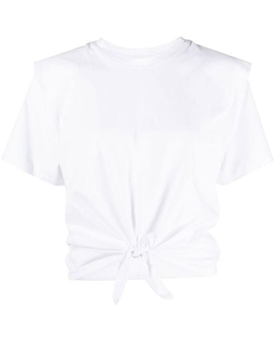 Isabel Marant Tied-waist Short-sleeved T-shirt - White