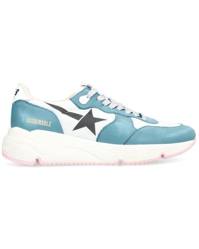 Golden Goose Running Soleeather And Fabric Low-Top Trainers - Blue