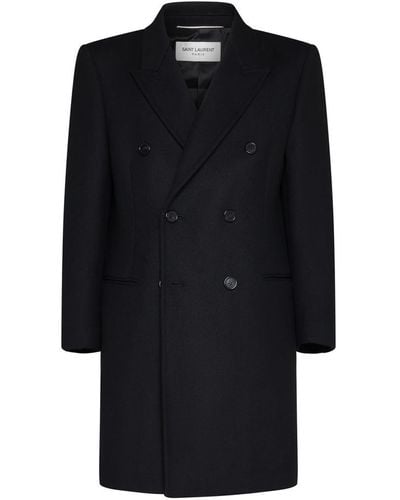 Saint Laurent Coats - Black