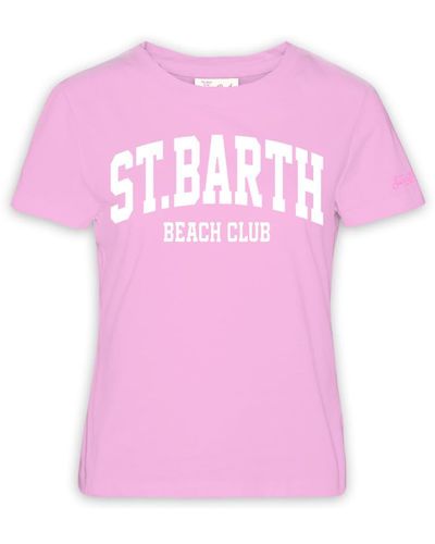 Saint Barth Cotton Crew Neck T-Shirt - Pink