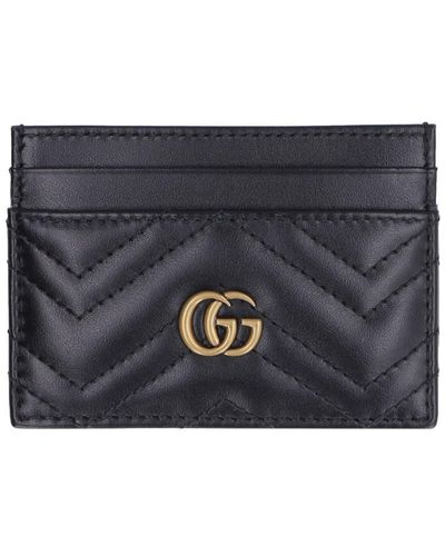 Gucci Gg Marmont Leather Card Holder - Gray