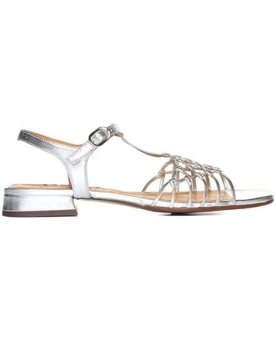 Chie Mihara Tante Laminated Leather Sandals - White